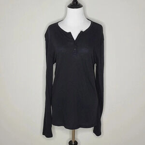 New Vince Long Sleeve Black Tee XS